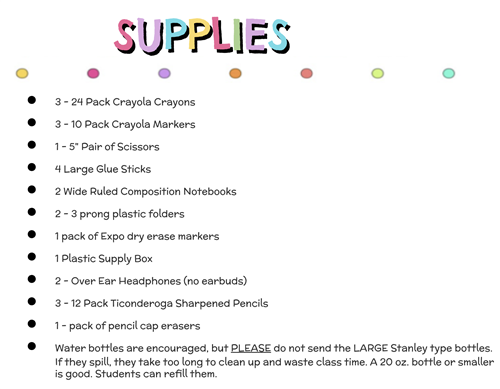 Supply List
