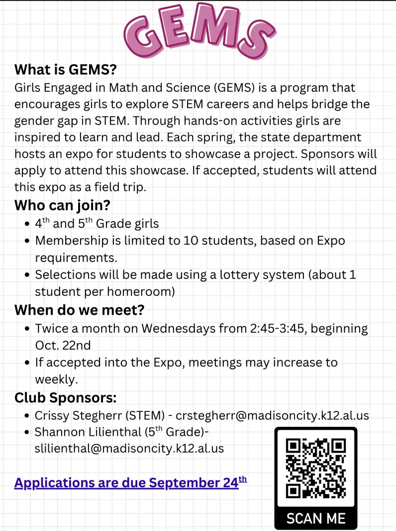 GEMS Club information/application